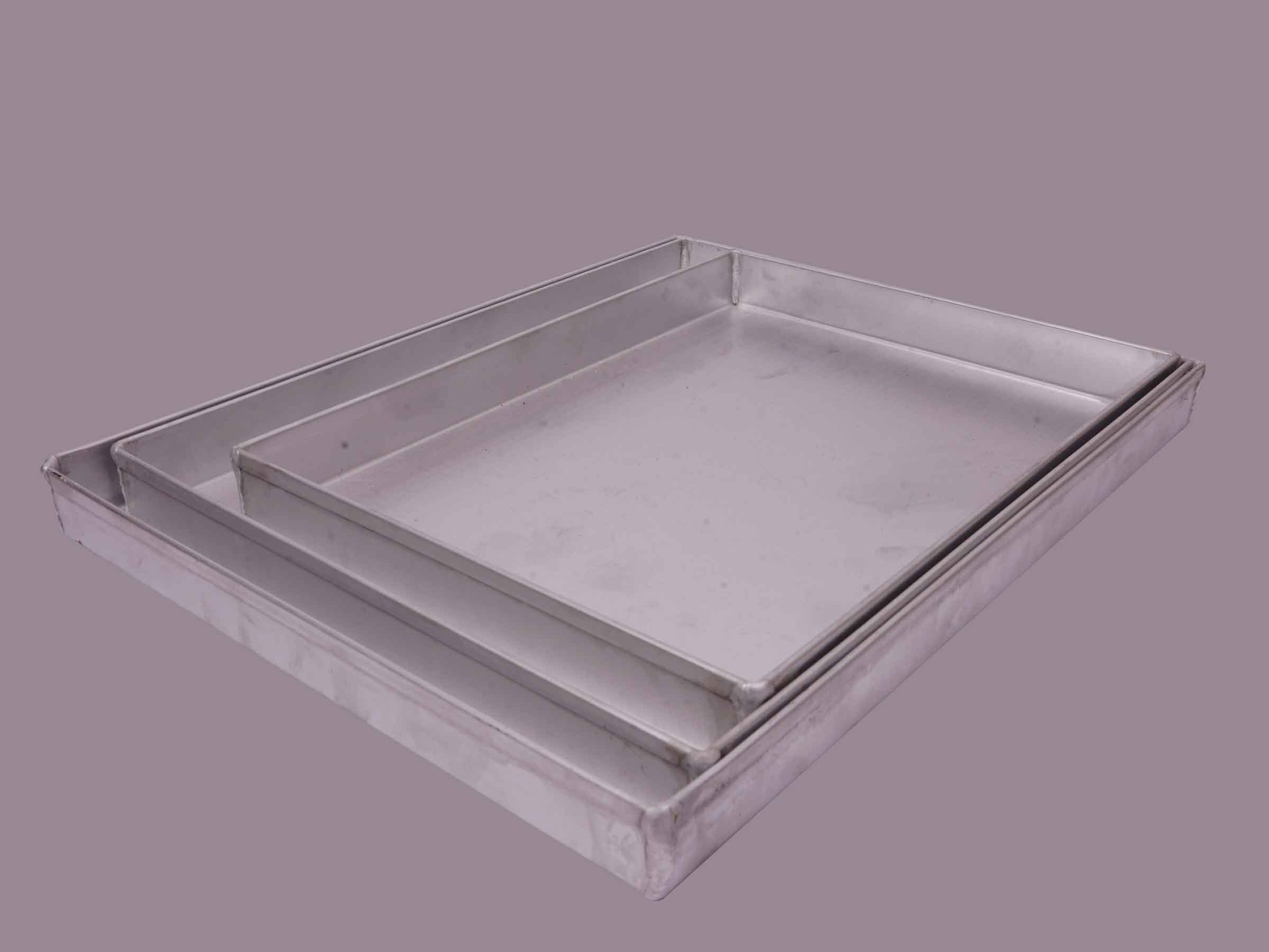 Aluminium duck ovan baking tray with welded corners 3 pieces set